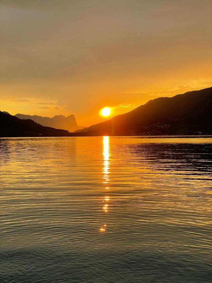 "Ferienhaus Am Mondsee" Mit Direktem Schafbergblick Im Salzkammergut Bei Salzburg Esterno foto